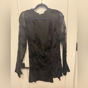 Meshki Black Wrap Style Mini Dress